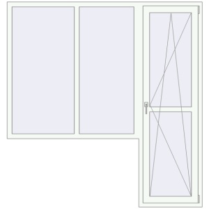 Buy Balcony doors 2000x2100 mm BALCONY DOOR REHAU SYNEGO RAL 9016 Traffic white two-sided