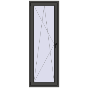 Plastic balcony door 700x2000 mm Single leaf. View from inside Buy Balcony doors 700x2000 mm BALCONY DOOR REHAU EURO 70 BASALT_GREY two-sided