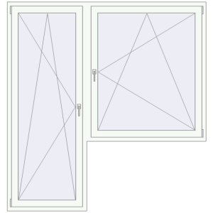 Buy Balcony doors 2000x2100 mm BALCONY DOOR REHAU SYNEGO RAL 9016 Traffic white two-sided