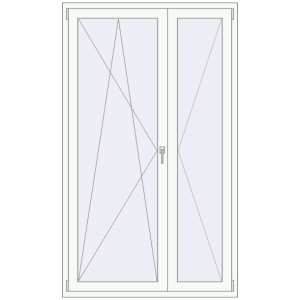 Buy Balcony doors 1250x2100 mm BALCONY DOOR REHAU EURO 70 RAL 9016 Traffic white two-sided