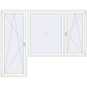 Buy Balcony doors 2710x2125 mm BALCONY DOOR REHAU EURO 70 RAL 9016 Traffic white two-sided