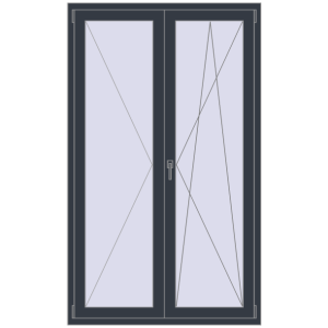 Buy Balcony doors 1200x2000 mm BALCONY DOOR REHAU EURO 70 ANTHRACITE_GREY_STRUKTURAL two-sided