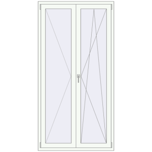 Buy Balcony doors 1100x2200 mm BALCONY DOOR REHAU EURO 70 RAL 9016 Traffic white two-sided