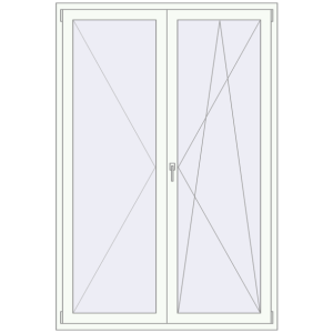 Buy Balcony doors 1450x2140 mm BALCONY DOOR REHAU SYNEGO RAL 9016 Traffic white two-sided