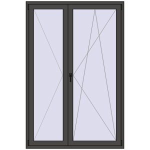 Buy Balcony doors 1400x2100 mm BALCONY DOOR REHAU SYNEGO BASALT_GREY two-sided