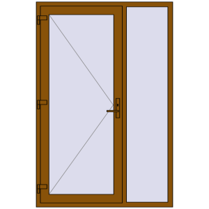 Buy Entrance doors 1400x2100 mm DOOR KORSA OPTIMUM REHAU BRILLANT GOLDEN OAK two-sided