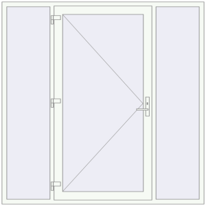 Buy Entrance doors 2100x2100 mm DOOR KORSA OPTIMUM REHAU BRILLANT RAL 9016 Traffic white two-sided
