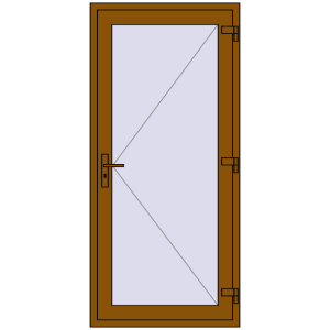 Plastic entrance door 900x2000 mm Single leaf. View from inside Buy Entrance doors 900x2000 mm DOOR OPTIMUM REHAU BRILLANT GOLDEN OAK two-sided