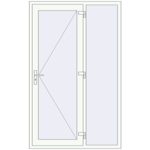 Buy Entrance doors 1310x2100 mm DOOR KORSA OPTIMUM REHAU BRILLANT RAL 9016 Traffic white two-sided