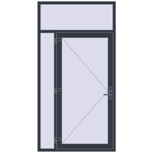 Buy Entrance doors 1300x2500 mm DOOR KORSA ENERGY-SAVING REHAU SYNEGO ANTHRACITE_GREY_STRUKTURAL two-sided