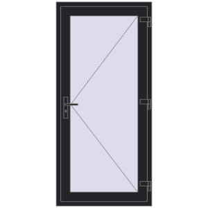 Buy Entrance doors 900x1850 mm DOOR KORSA OPTIMUM REHAU BRILLANT BLACK_ULTI-MATT two-sided