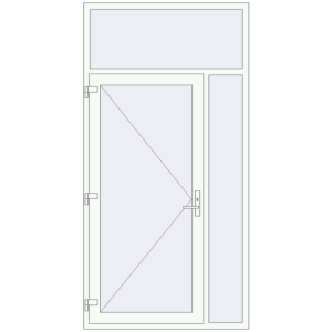 Buy Entrance doors 1300x2560 mm DOOR KORSA OPTIMUM REHAU BRILLANT RAL 9016 Traffic white two-sided