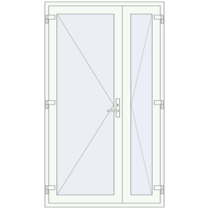Buy Entrance doors 1285x2210 mm DOOR KORSA OPTIMUM REHAU BRILLANT RAL 9016 Traffic white two-sided