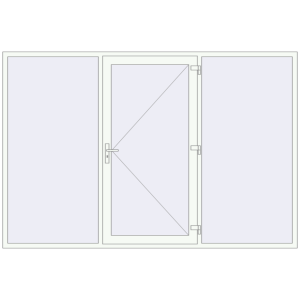 Buy Entrance doors 3000x2000 mm DOOR KORSA OPTIMUM REHAU BRILLANT RAL 9016 Traffic white two-sided