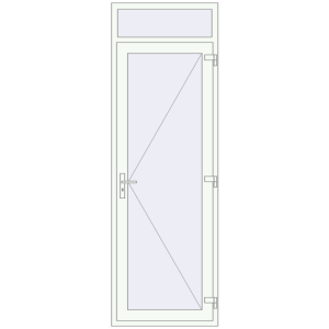 Aluminum entrance door 860x2600 mm With fanlight. View from inside Buy Entrance doors 860x2600 mm DOOR KORSA ALU STANDARD 72 RAL 9016 Traffic white two-sided