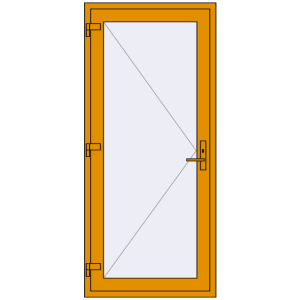 Buy Entrance doors 900x2010 mm DOOR KORSA ALU STANDARD 72 RAL 1006 Maize yellow two-sided