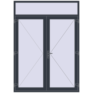 Buy Entrance doors 1800x2500 mm DOOR KORSA OPTIMUM REHAU BRILLANT ANTHRACITE_GREY_STRUKTURAL two-sided
