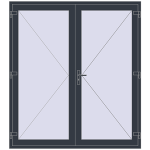 Buy Entrance doors 1880x2100 mm DOOR KORSA OPTIMUM REHAU BRILLANT ANTHRACITE_GREY_STRUKTURAL two-sided