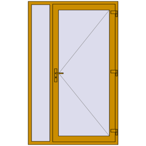Buy Entrance doors 1350x2150 mm DOOR KORSA ALU STANDARD 72 RAL 1005 Honey yellow two-sided