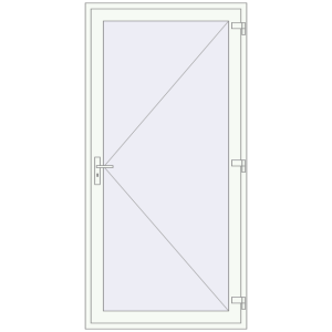 Buy Entrance doors 1170x2360 mm DOOR KORSA ALU STANDARD 72 RAL 9016 Traffic white two-sided
