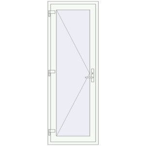 Plastic entrance door 800x2200 mm Single-leaf. View from inside Buy Entrance doors 800x2200 mm DOOR KORSA OPTIMUM REHAU BRILLANT RAL 9016 Traffic white two-sided