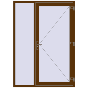 Buy Entrance doors 1500x2100 mm DOOR KORSA ENERGY-SAVING REHAU SYNEGO WALNUT two-sided