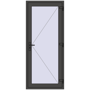 Zamów teraz Drzwi zewnętrzne 900x2100 mm DOOR KORSA OPTIMUM REHAU BRILLANT BASALT_GREY dwustronny