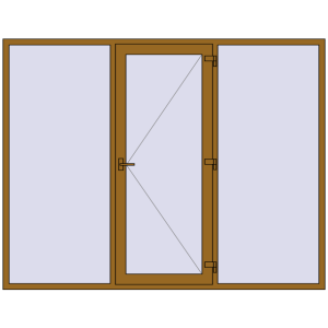 Buy Entrance doors 2700x2100 mm DOOR KORSA ENERGY-SAVING REHAU SYNEGO LIGHT_OAK two-sided