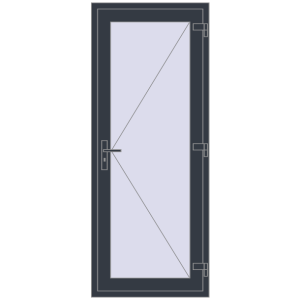 Buy Entrance doors 800x2000 mm DOOR KORSA OPTIMUM REHAU BRILLANT ANTHRACITE_GREY_STRUKTURAL two-sided