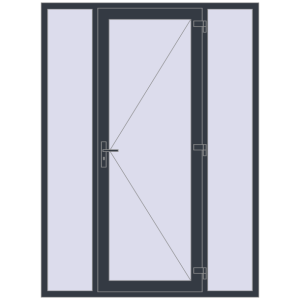 Zamów teraz Drzwi zewnętrzne 1700x2300 mm DOOR KORSA ENERGY-SAVING REHAU SYNEGO ANTHRACITE_GREY_STRUKTURAL dwustronny