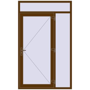 Buy Entrance doors 1400x2300 mm DOOR KORSA OPTIMUM REHAU BRILLANT WALNUT two-sided