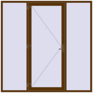 Buy Entrance doors 2400x2400 mm DOOR KORSA ENERGY-SAVING REHAU SYNEGO WALNUT external