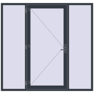 Buy Entrance doors 2200x2100 mm DOOR KORSA OPTIMUM REHAU BRILLANT ANTHRACITE_GREY_STRUKTURAL two-sided