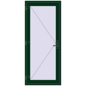 Buy Entrance doors 900x2100 mm DOOR KORSA OPTIMUM REHAU BRILLANT MOSS_GREEN two-sided