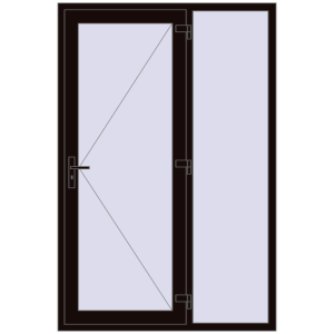 Buy Entrance doors 1400x2100 mm DOOR KORSA OPTIMUM REHAU BRILLANT BLACK_BROWN two-sided