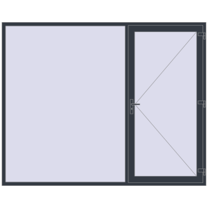 Buy Entrance doors 2800x2240 mm DOOR KORSA ENERGY-SAVING REHAU SYNEGO ANTHRACITE_GREY_STRUKTURAL two-sided