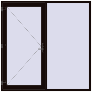 Zamów teraz Drzwi zewnętrzne 2000x2000 mm DOOR KORSA ENERGY-SAVING REHAU SYNEGO BLACK_BROWN dwustronny