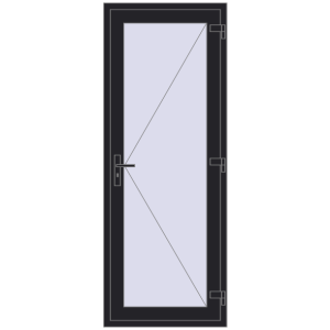 Buy Entrance doors 800x2100 mm DOOR KORSA OPTIMUM REHAU BRILLANT BLACK_ULTI-MATT two-sided