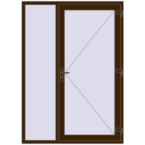 Buy Entrance doors 1500x2100 mm DOOR KORSA OPTIMUM REHAU BRILLANT DARK_OAK two-sided