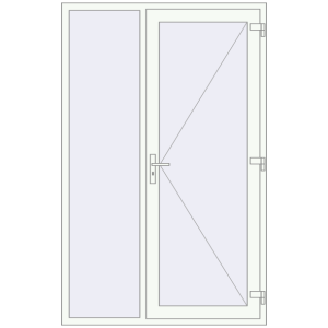 Zamów teraz Drzwi zewnętrzne 1400x2200 mm DOOR KORSA OPTIMUM REHAU BRILLANT RAL 9016 Traffic white dwustronny
