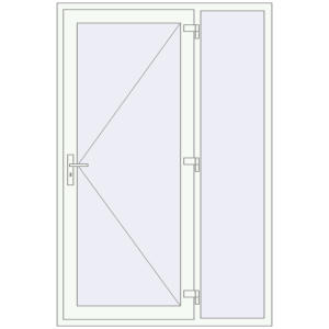 Buy Entrance doors 1400x2100 mm DOOR KORSA OPTIMUM REHAU BRILLANT RAL 9016 Traffic white two-sided