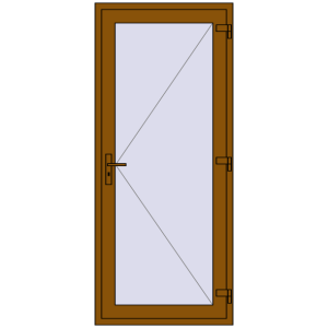 Drzwi zewnętrzne plastikowe 900x2100 mm Jednoskrzydłowe. Widok od środka Zamów teraz Drzwi zewnętrzne 900x2100 mm DOOR KORSA OPTIMUM REHAU BRILLANT GOLDEN OAK dwustronny