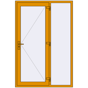 Buy Entrance doors 1400x2100 mm DOOR KORSA ALU STANDARD 72 RAL 1006 Maize yellow two-sided