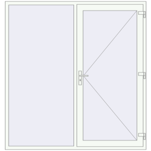 Buy Entrance doors 2000x2100 mm DOOR KORSA ENERGY-SAVING REHAU SYNEGO RAL 9016 Traffic white two-sided