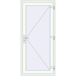 Buy Entrance doors 900x1950 mm DOOR KORSA OPTIMUM REHAU BRILLANT RAL 9016 Traffic white two-sided