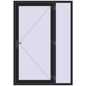 Buy Entrance doors 1470x2100 mm DOOR KORSA OPTIMUM REHAU BRILLANT BLACK_ULTI-MATT two-sided