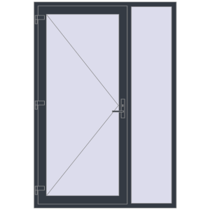Zamów teraz Drzwi zewnętrzne 1500x2170 mm DOOR KORSA ENERGY-SAVING REHAU SYNEGO ANTHRACITE_GREY_STRUKTURAL dwustronny