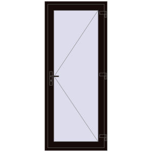 Buy Entrance doors 900x2150 mm DOOR KORSA ENERGY-SAVING REHAU SYNEGO BLACK_BROWN two-sided