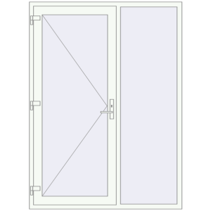 Buy Entrance doors 1550x2100 mm DOOR KORSA OPTIMUM REHAU BRILLANT RAL 9016 Traffic white two-sided