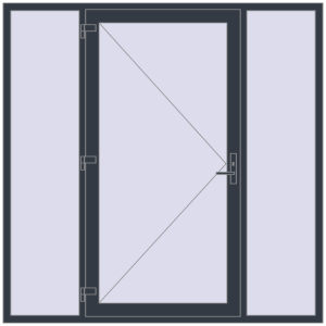 Buy Entrance doors 2100x2100 mm DOOR KORSA OPTIMUM REHAU BRILLANT ANTHRACITE_GREY_STRUKTURAL two-sided